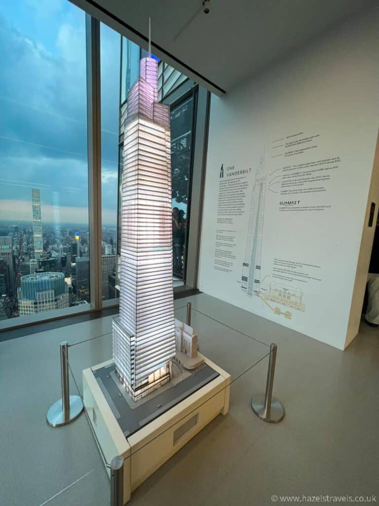 Model of One Vanderbilt, taken from inside the Summit experience at the top of the building in NYC.