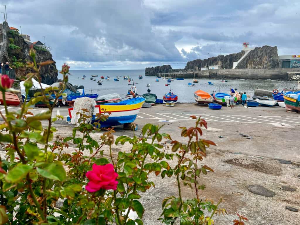 day trips from Funchal madeira .A group of boats on a beach.