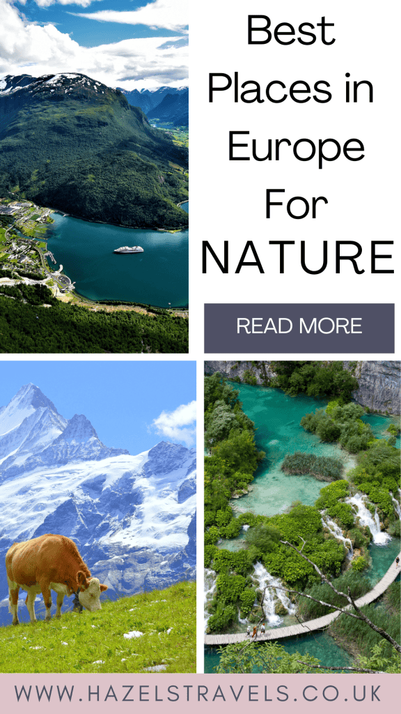 Stunning fjord view in Norway with mountains and a cruise ship, showcasing Europe's natural beauty and scenic travel destinations.