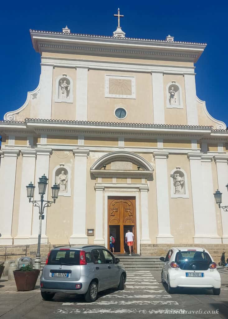 Church of Santa Maria Maddalena, Sardinia — Baroque-style church façade with ornate doorway and statues in La Maddalena town.