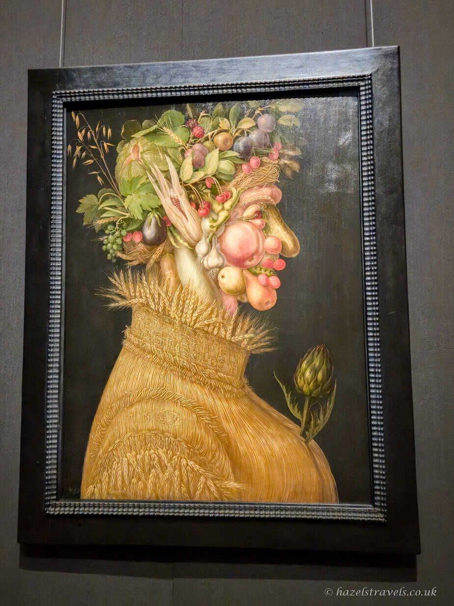 Giuseppe Arcimboldo’s painting “Summer”, a portrait made from fruit, vegetables, and wheat forming a human profile.